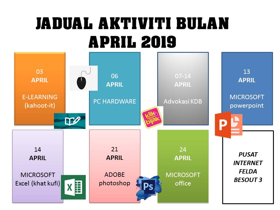 JADUAL AKTIVITI BULAN APRIL 2019