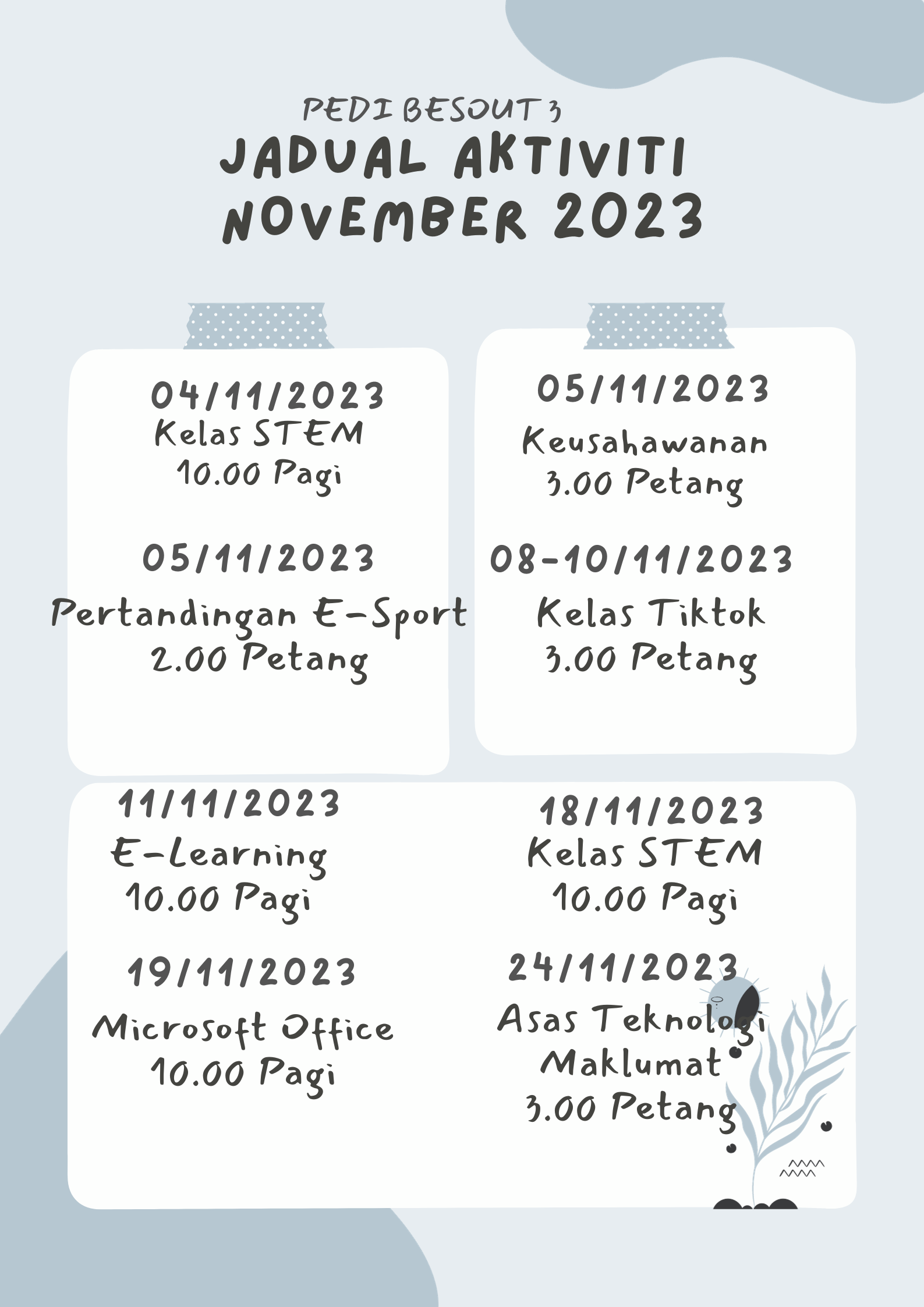 JADUAL AKTIVITI NOVEMBER 2023