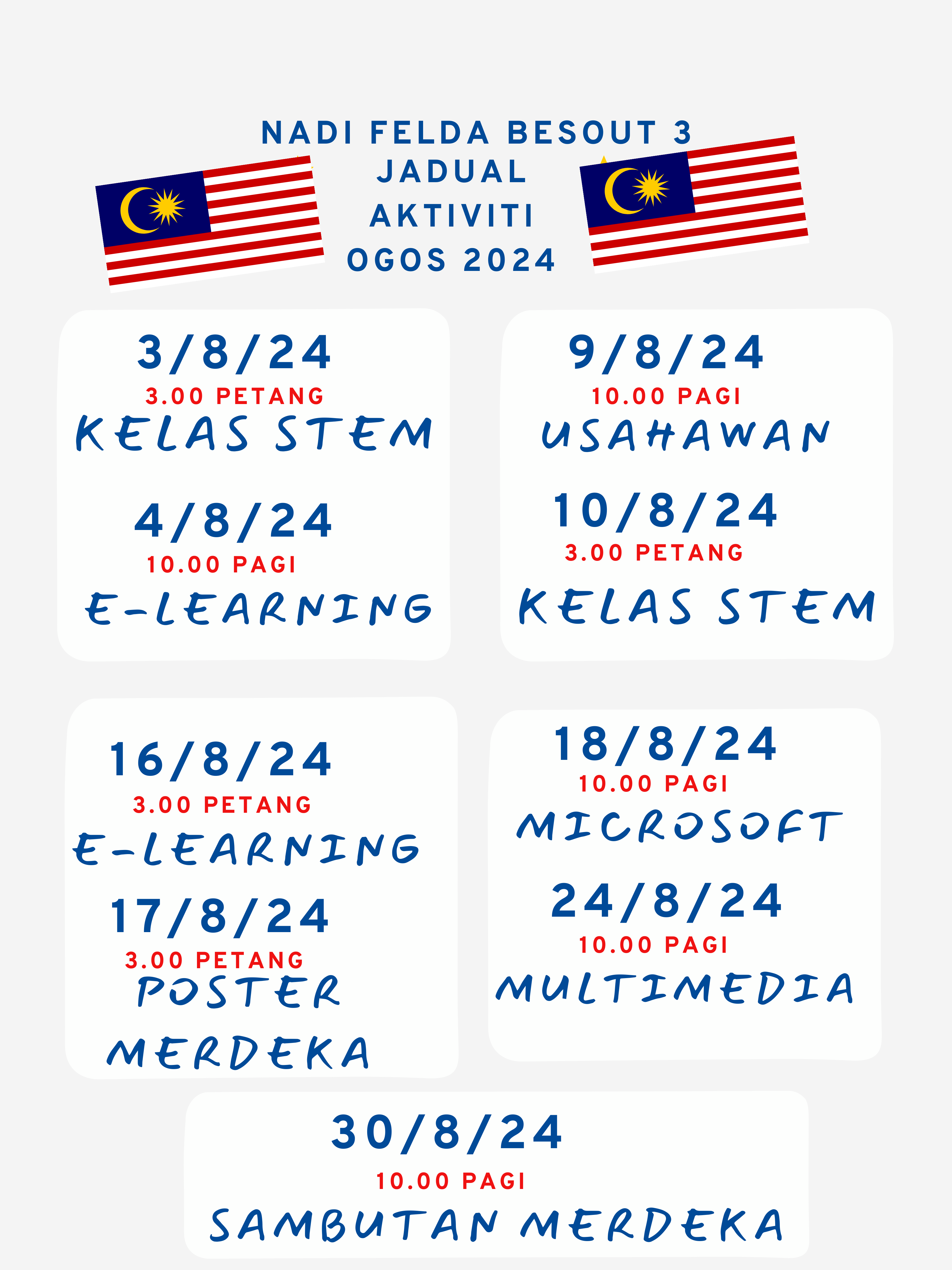 JADUAL AKTIVITI OGOS 24