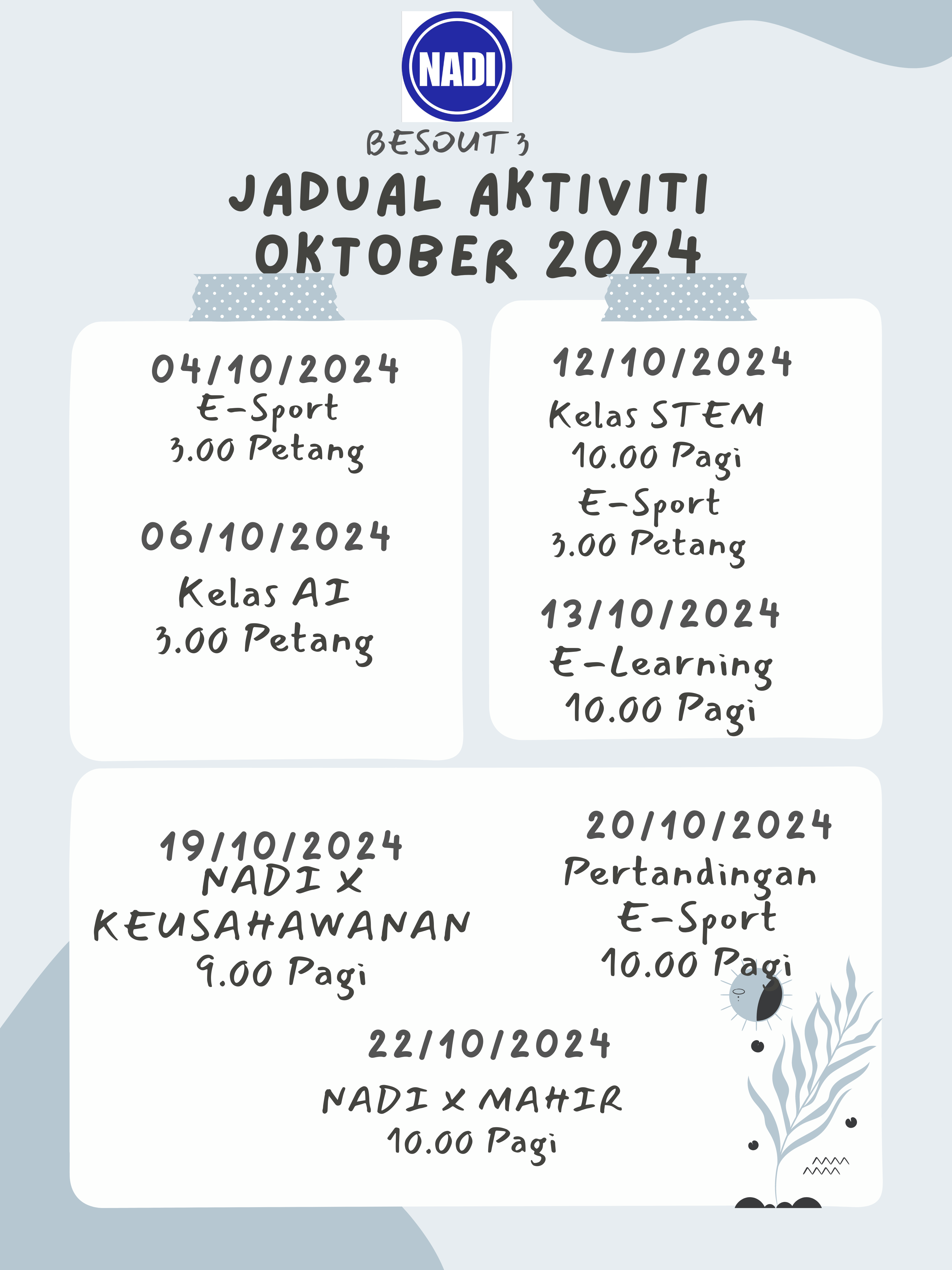 JADUAL AKTIVITI OKT 2024